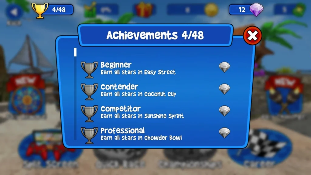 Beach Buggy MOD APK: Unlimited Money 12 Acivements board 1